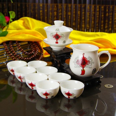 商务茶道之选 深圳南方南中实业直销高档陶瓷功夫茶具套装定制服务